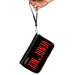 PU Zip Around Wallet Rectangle - The Batman Movie VENGEANCE Silhouette Black Red Clutch Zip Around Wallets DC Comics   