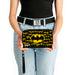 PU Zip Around Wallet Rectangle - Batman Bat Signal Stacked and Centered Yellow/Black Clutch Zip Around Wallets DC Comics   