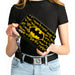 PU Zip Around Wallet Rectangle - Batman Bat Signal Stacked and Centered Yellow/Black Clutch Zip Around Wallets DC Comics   