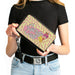 PU Zip Around Wallet Rectangle - Candy Land CANDY CUTE Princess Lolly Pose and Logo Yellow/Pinks Clutch Zip Around Wallets Hasbro   