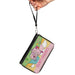 PU Zip Around Wallet Rectangle - Candy Land Jolly Laughing Pose and Gum Drop Mountains Multi Color Clutch Zip Around Wallets Hasbro   