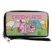 PU Zip Around Wallet Rectangle - Candy Land Jolly Laughing Pose and Gum Drop Mountains Multi Color Clutch Zip Around Wallets Hasbro   