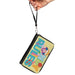 PU Zip Around Wallet Rectangle - Candy Land KANDY RULES King Kandy Face Yellow/Multi Color Clutch Zip Around Wallets Hasbro   