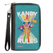 PU Zip Around Wallet Rectangle - Candy Land KANDY RULES King Kandy Pose Teal/Multi Color Clutch Zip Around Wallets Hasbro   