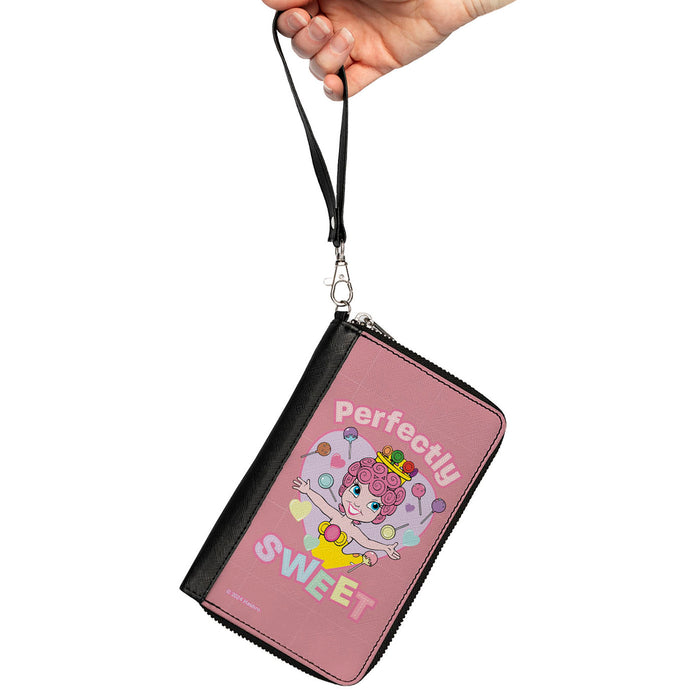 PU Zip Around Wallet Rectangle - Candy Land PERFECTLY SWEET Princess Lolly Heart Pose Pinks Clutch Zip Around Wallets Hasbro   