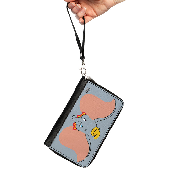 Women's PU Zip Around Wallet Rectangle - Dumbo Bashful Face Gray