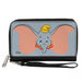 Women's PU Zip Around Wallet Rectangle - Dumbo Bashful Face Gray Clutch Zip Around Wallets Disney   