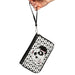 Women's PU Zip Around Wallet Rectangle - 101 Dalmatians Patch Smiling Spots White Black Clutch Zip Around Wallets Disney   