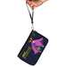 Women's PU Zip Around Wallet Rectangle - DARKWING DUCK Cape Pose Navy Yellow Clutch Zip Around Wallets Disney   