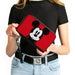 Women's PU Zip Around Wallet Rectangle - Mickey Mouse Surprised Pose Close-Up Red Clutch Zip Around Wallets Disney   