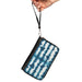 Women's PU Zip Around Wallet Rectangle - Mickey Mouse Ears Icon Tie Dye Reflection White Blues Clutch Zip Around Wallets Disney   