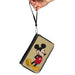 PU Zip Around Wallet Rectangle - Classic Mickey Mouse Standing Pose Yellow Clutch Zip Around Wallets Disney   