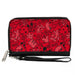 PU Zip Around Wallet Rectangle - Mickey Mouse Icon Doodles Collage Reds/Black Clutch Zip Around Wallets Disney   