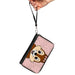 PU Zip Around Wallet Rectangle - Disney Chip n' Dale Chip Smiling Pose Sprinkle Pink Black Clutch Zip Around Wallets Disney   