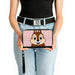 PU Zip Around Wallet Rectangle - Disney Chip n' Dale Chip Smiling Pose Sprinkle Pink Black Clutch Zip Around Wallets Disney   