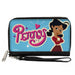 PU Zip Around Wallet Rectangle - The Proud Family PENNY Pose Blue/Purple/Pink Clutch Zip Around Wallets Disney   