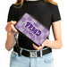 PU Zip Around Wallet Rectangle - THE PROUD FAMILY Title Logo Checker Lavender/White/Blue Clutch Zip Around Wallets Disney   