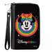 PU Zip Around Wallet Rectangle - Minnie Mouse DISNEY PRIDE Smiling Face Black Rainbow Clutch Zip Around Wallets Disney   