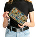 PU Zip Around Wallet Rectangle - Moana Character Pose Blocks Collage Clutch Zip Around Wallets Disney   
