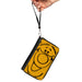 PU Zip Around Wallet Rectangle - Winnie the Pooh Tigger Smiling Face Close-Up Yellow/Black Clutch Zip Around Wallets Disney   