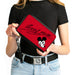 PU Zip Around Wallet Rectangle - Mickey Mouse Autograph and Smiling Face Red/Black Clutch Zip Around Wallets Disney   