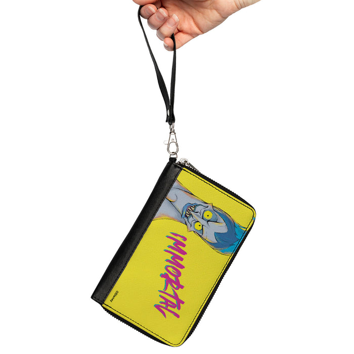 PU Zip Around Wallet Rectangle - Hercules Hades IMMORTAL Pose Yellow/Blue/Pink