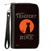 PU Zip Around Wallet Rectangle - Hocus Pocus THACKERY BINX Cat Moon Silhouette Black/Orange Clutch Zip Around Wallets Disney   