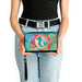 PU Zip Around Wallet Rectangle - Ariel Pose Silhouette/Shells & Sea Flowers Collage Aqua Blue/Multi Color Clutch Zip Around Wallets Disney   