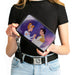 PU Zip Around Wallet Rectangle - Cinderella & Prince Ball Scene + Crown Icon Purples/White Clutch Zip Around Wallets Disney   