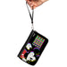 PU Zip Around Wallet Rectangle - MICKEY MOUSE Walking Pose and Pixel Text Black/Multi Neon Clutch Zip Around Wallets Disney   