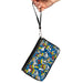 PU Zip Around Wallet Rectangle - Donald Duck Expressions Stacked Blues Clutch Zip Around Wallets Disney   