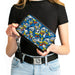 PU Zip Around Wallet Rectangle - Donald Duck Expressions Stacked Blues Clutch Zip Around Wallets Disney   