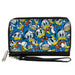 PU Zip Around Wallet Rectangle - Donald Duck Expressions Stacked Blues Clutch Zip Around Wallets Disney   