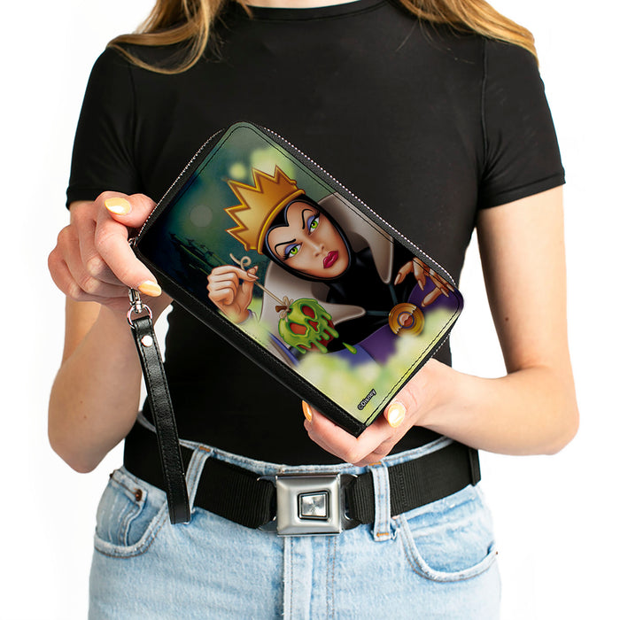 PU Zip Around Wallet Rectangle - The Evil Queen Poisoned Apple Pose