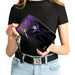PU Zip Around Wallet Rectangle - Maleficent Raising Staff Pose Forest of Thorns Purples Clutch Zip Around Wallets Disney   
