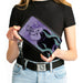 PU Zip Around Wallet Rectangle - The Little Mermaid Ursula Smiling Sketch Pose/Kelp Purples/Blues Clutch Zip Around Wallets Disney   