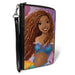 PU Zip Around Wallet Rectangle - The Little Mermaid Ariel Smiling Pose and Shells Pinks Clutch Zip Around Wallets Disney   