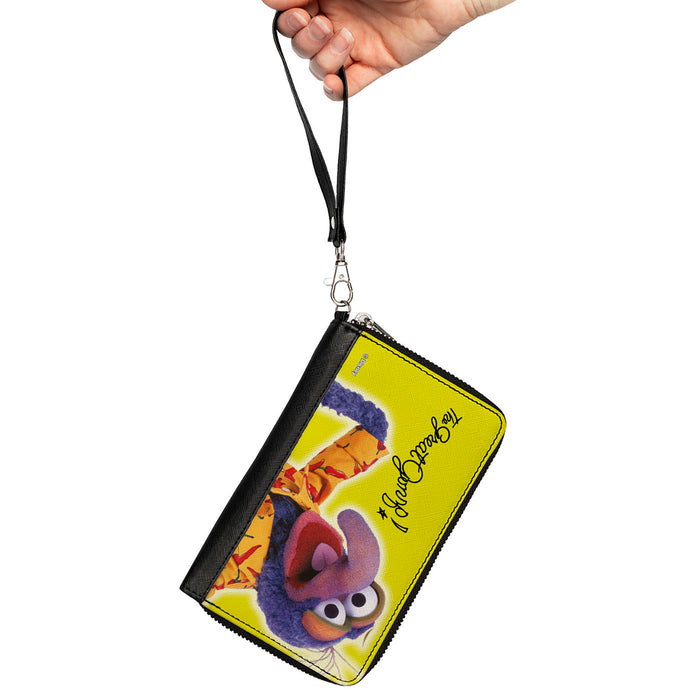 PU Zip Around Wallet Rectangle - The Muppets THE GREAT GONZO Portrait Pose Yellow Clutch Zip Around Wallets Disney   