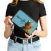 PU Zip Around Wallet Rectangle - The Muppets KERMIT THE FROG Portrait and Autograph Blue Clutch Zip Around Wallets Disney   