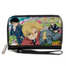 PU Zip Around Wallet Rectangle - Fullmetal Alchemist Brotherhood Four Character and Cat Group Scene Clutch Zip Around Wallets Aniplex of America