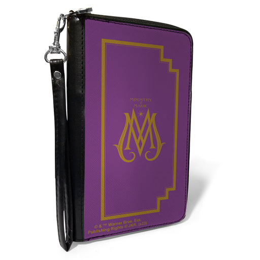 PU Zip Around Wallet Rectangle - Fantastic Beasts The Crimes of Grindelwald MINISTRY OF MAGIC Icon Purple/Gold Clutch Zip Around Wallets The Wizarding World of Harry Potter   