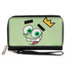 PU Zip Around Wallet Rectangle - The Fairly OddParents Cosmo Face Expression CLOSE-UP Green Clutch Zip Around Wallets Nickelodeon   