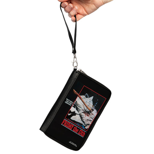 PU Zip Around Wallet Rectangle - FRIDAY THE 13TH YOU'LL WISH IT WERE ONLY A NIGHTMARE Movie Poster Clutch Zip Around Wallets Warner Bros. Horror Movies   