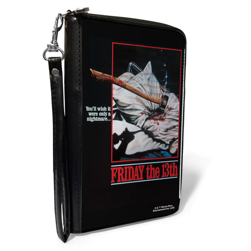PU Zip Around Wallet Rectangle - FRIDAY THE 13TH YOU'LL WISH IT WERE ONLY A NIGHTMARE Movie Poster Clutch Zip Around Wallets Warner Bros. Horror Movies   