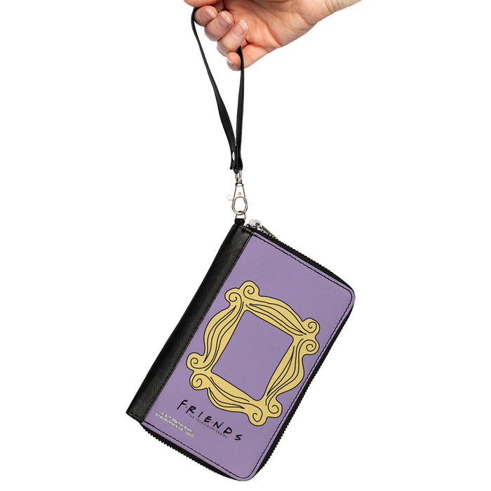 Women's PU Zip Around Wallet Rectangle - Friends Monica's Peephole Frame Lavender Yellow Clutch Zip Around Wallets Friends   