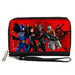 PU Zip Around Wallet Rectangle - GI Joe COBRA Agents Group Pose and Logo Reds Clutch Zip Around Wallets Hasbro