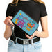 PU Zip Around Wallet Rectangle - Furby Purple and Orange Furby CHILL TIME Pose Blue/Purple Clutch Zip Around Wallets Hasbro   