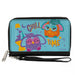 PU Zip Around Wallet Rectangle - Furby Purple and Orange Furby CHILL TIME Pose Blue/Purple Clutch Zip Around Wallets Hasbro   