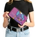 PU Zip Around Wallet Rectangle - Furby Purple Furby YOU ARE WONDERFUL Running Pose Pinks/Purples Clutch Zip Around Wallets Hasbro   