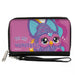 PU Zip Around Wallet Rectangle - Furby Purple Furby YOU ARE WONDERFUL Running Pose Pinks/Purples Clutch Zip Around Wallets Hasbro   